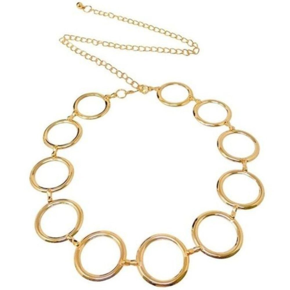 GOLD Metal Waist Chain Circle Chain Belt for Lady